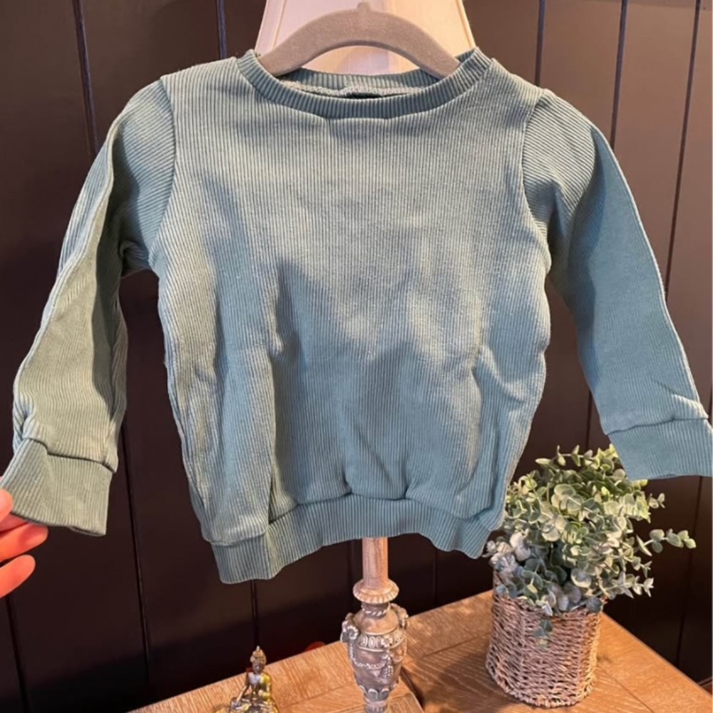 Handmade Kids Green Long Sleeve Shirt (Size: 3-6 months)
